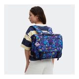 Zaino preppy Kipling - stampa con fiori scuri