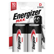 Energizer max d alkaline batterijen 2st.