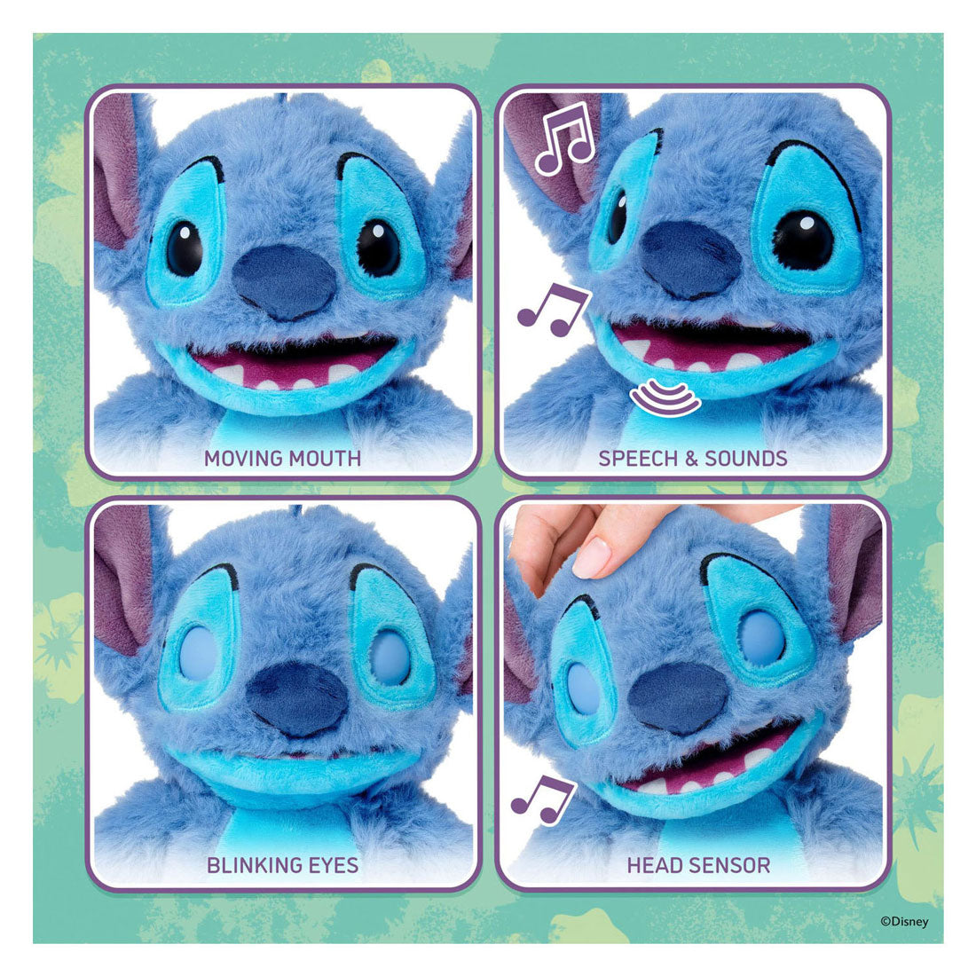 Peluche interattivo pupazzetto Disney Stitch Palm