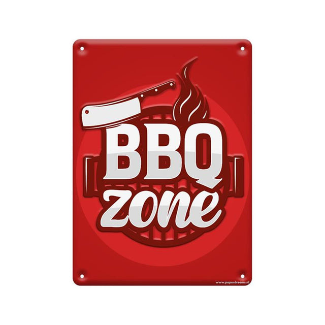 Cartello con testo Paperdreams in metallo 22x16,5 cm - Zona barbecue