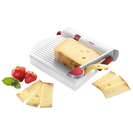 Tagliaformaggio Westmark con coltello affilato, spessore di taglio variabile, design retrò, plastica alluminio acciaio inossidabile, fromarex, bianco rosso argento, 7000rt60