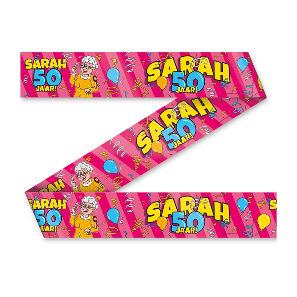 Nastro adesivo per feste Paperdreams - cartone animato Sarah 50 anni