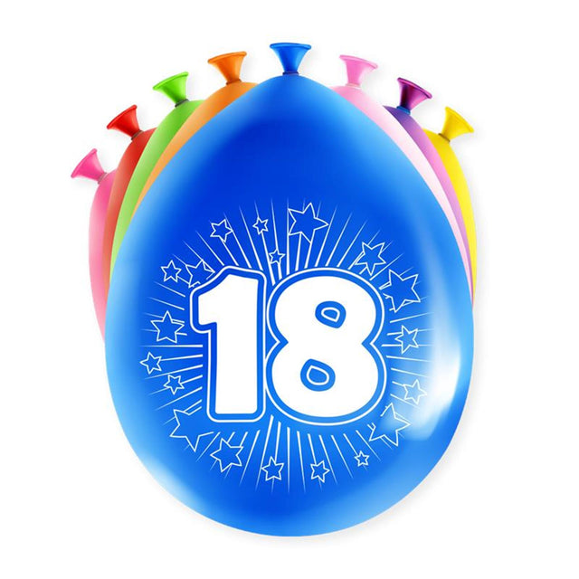 Palloncini con numeri Paperdreams - 18 anni 8 pezzi 30 cm