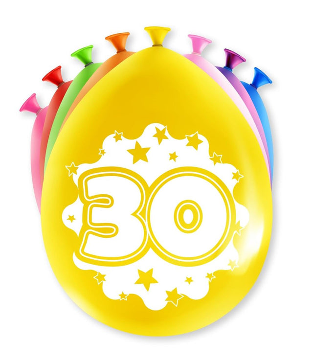 Palloncini con numeri Paperdreams - 30 anni 8 pezzi 30 cm