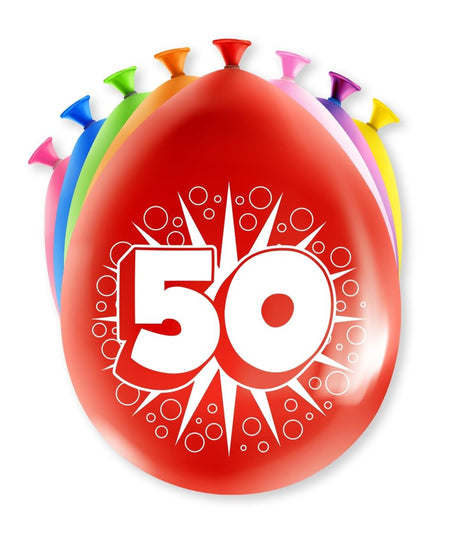 Palloncini con numeri Paperdreams - 50 anni 8 pezzi 30 cm