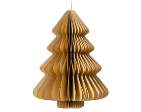 Ciondolo Decoris Christmas albero di Natale in carta beige 15cm