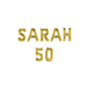 Ghirlanda con lettere di palloncini foil Paperdreams - Sarah 50