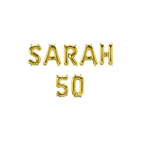 Ghirlanda con lettere di palloncini foil Paperdreams - Sarah 50