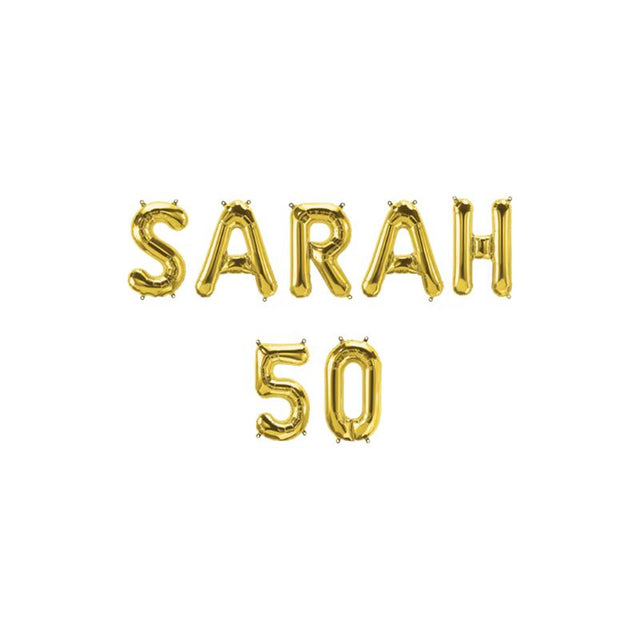 Ghirlanda con lettere di palloncini foil Paperdreams - Sarah 50