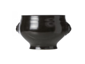 Accogliente ciotola per zuppa alla moda con testa di leone nera