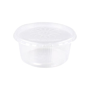 Contenitore in plastica + coperchio trasparente (250x 250cc)