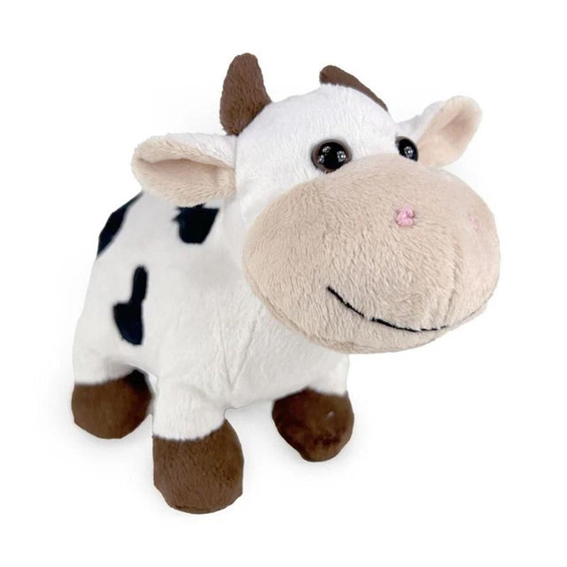 Mucca di peluche 23 cm con occhi di perline