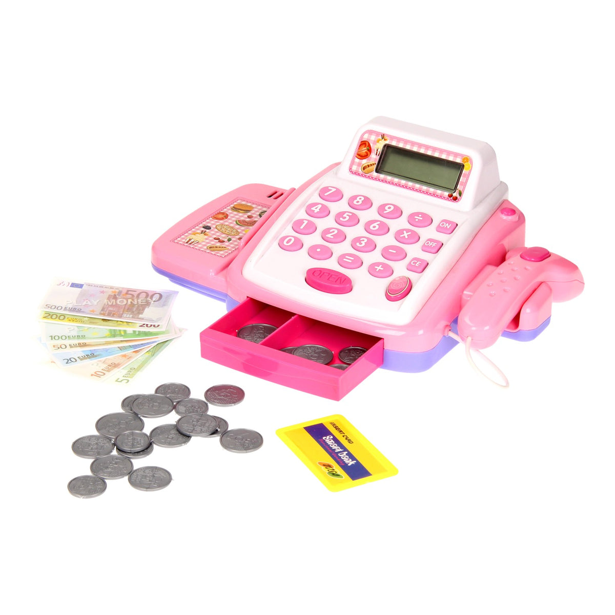 Registratore di cassa giocattolo rosa