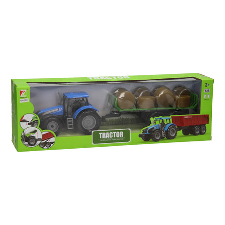 Trattore con carro per balle 1:32