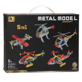 Set da costruzione aereo 5in1, 212 pezzi.