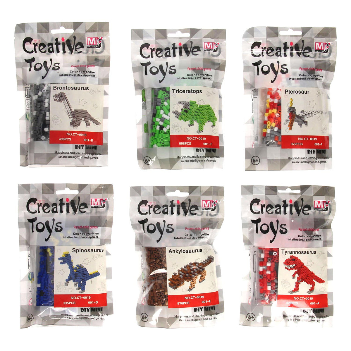 Set di perline termoadesive dinosauro