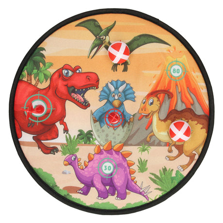 Dinosauro con bersaglio per freccette in velcro
