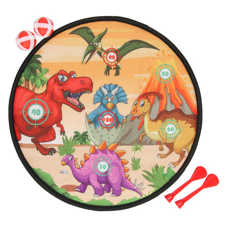 Dinosauro con bersaglio per freccette in velcro