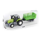 Trattore verde pressofuso Lobbes Toys BV con rimorchio e funzione pull-back