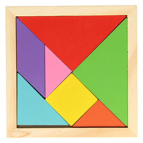 Puzzle tangram in legno colorato, 7 pz.