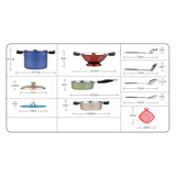 Set pentole in acciaio inox con accessori, 11 pezzi.