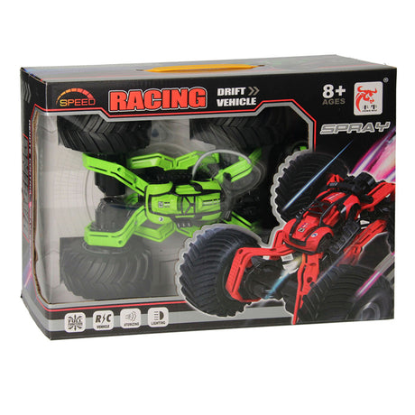 Rc race monstertruck met rookfunctie - groen