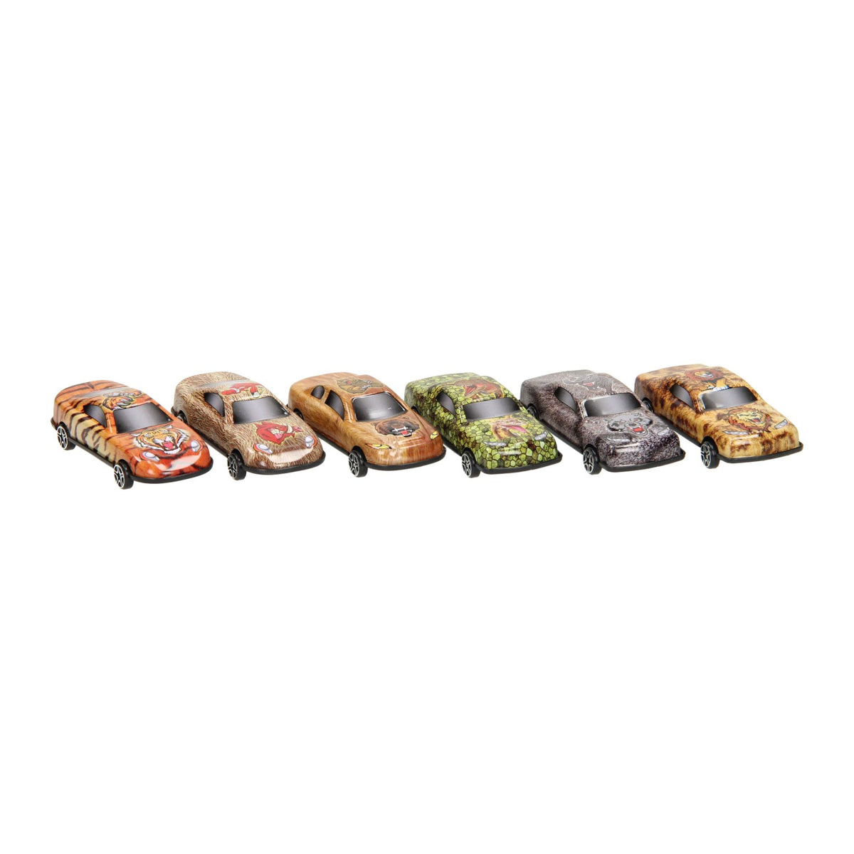 Set auto con stampa animalier, 6 pz.