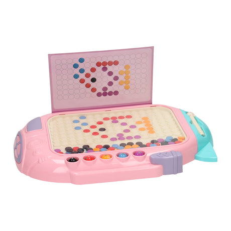 Gioco di bottoni colorati con penna magnetica rosa