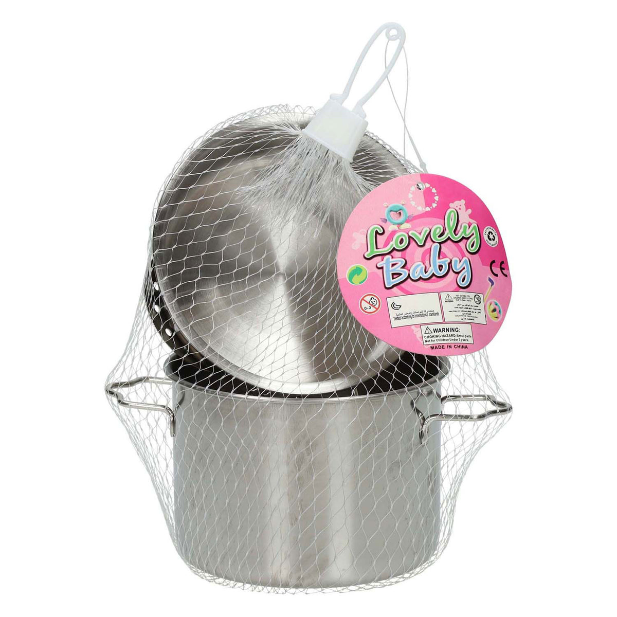 Bellissimo set di padelle per bambini in metallo da cucina giocattolo 3 pezzi grigio - set di padelle giocattolo.