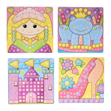 Realizzare un set artigianale da principessa in mosaico, 4 piatti