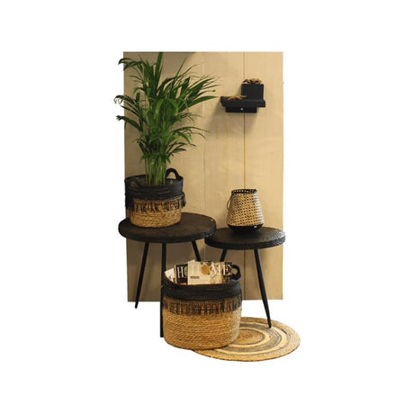 Gerkimex set cestini 3 pezzi antracite naturale ã˜34xh28 ã˜31x424 ã˜27xh20cm