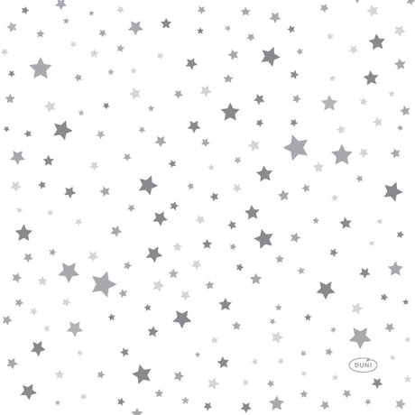 Tovaglioli Duni polvere di stelle argento 24 x 24 cm | 12 pezzi