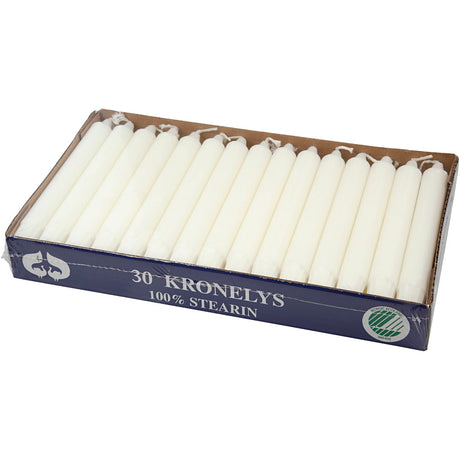 Azienda creativa https: www.cchobby.nl candele-h-20-cm-p-23-mm-bianco-30-pezzi-1-scatola