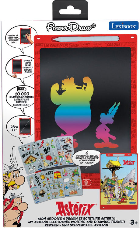 Lexibook Asterix et Obelix Tavoletta e-ink multicolore per apprendimento e disegno da 11'' con modelli