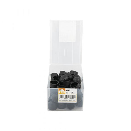Dado tappo coperchio m12 vaschetta plastica nera 50 pz.