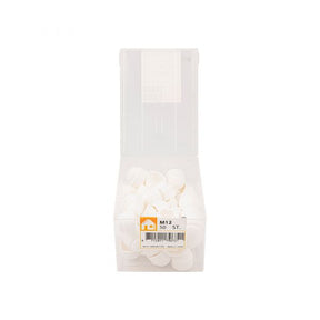 Dado tappo coperchio m12 vaschetta plastica bianca 50 pz.