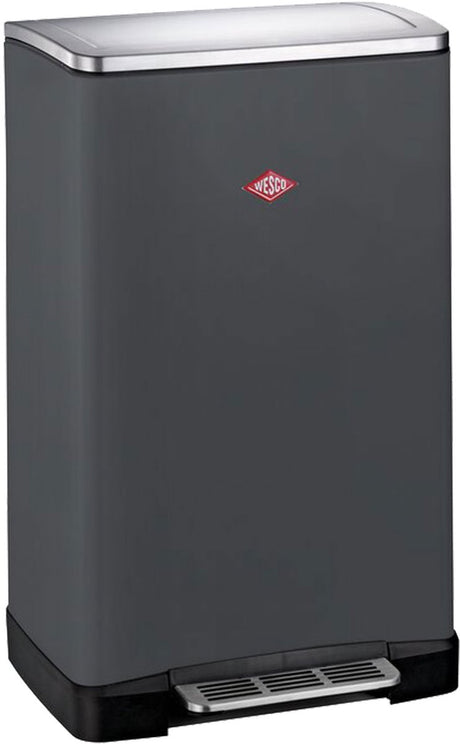 Separatore di rifiuti Wesco Big Double Boy | 36 litri | pattumiera a pedale duo (2x18 litri) | metallo - grafite opaca | spazzatura