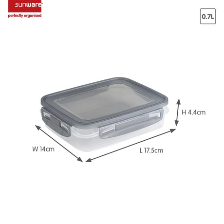 Set congelatore Sunware Club Cuisine con clip set da 3 0,7l grigio trasparente