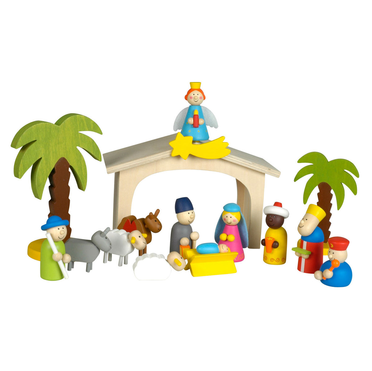 Presepe in legno con figure da gioco