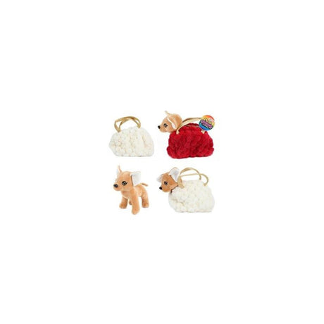 Toi-toys toi giocattoli peluche cane chihuahua in borsetta bling bling 24x13x20 cm