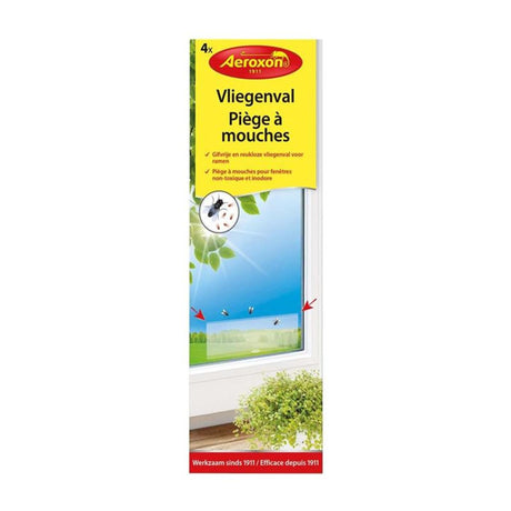 Trappola per mosche Bsi aeroxon per finestre - striscia adesiva trasparente - 4 pezzi