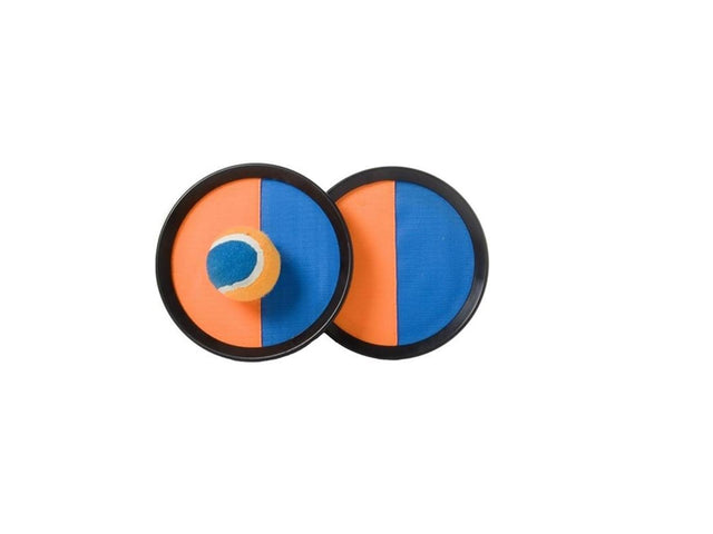 Set catchball Engelhart arancione blu – Palla in velcro 19 cm – Gioco da spiaggia all'aperto – Gioco di reazione per bambini e adulti –