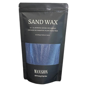 Borsa con chiusura lampo in cera di sabbia blu scuro da 500 g con 8 stoppini