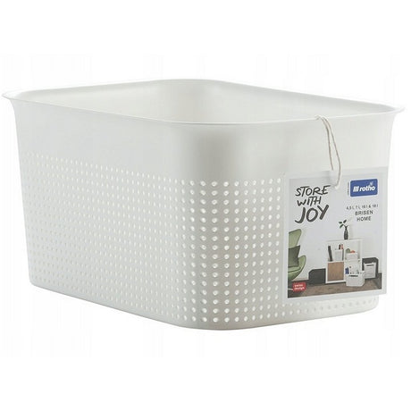 Cesto portaoggetti Rotho brisen 26,2x18x13 cm 4,5l bianco