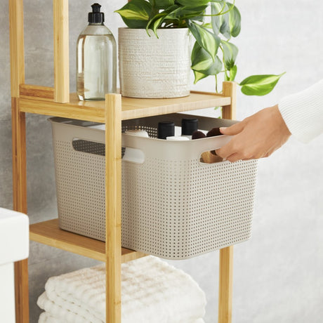 Cestino portaoggetti Rotho brisen 36x26,2x21,1 cm 16l cappuccino