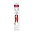 Coltello sbucciatore Victorinox 2 pezzi liscio seghettato rosso