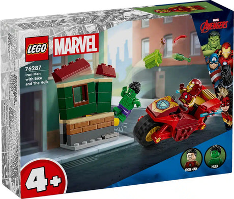 Lego Super Heroes 76287 Iron Man con moto e Hulk