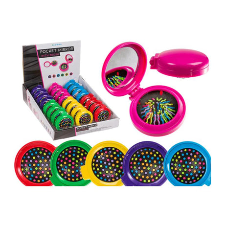 Specchio tascabile Ootb con spazzola incorporata ã˜7cm