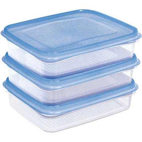 Set congelatore Sunware Club Cuisine 0,7 litri blu trasparente set da 3 pezzi 17,5x14x4,4 cm