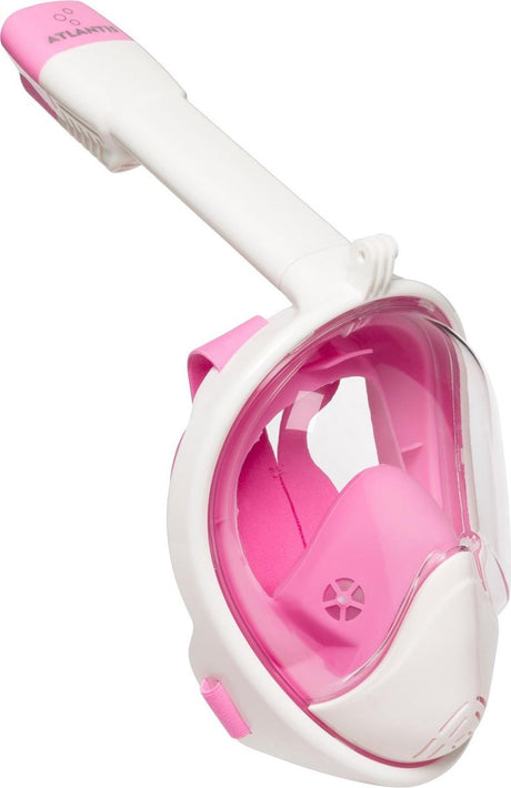Maschera da snorkeling Atlantis 2.0 - occhialini da sub - boccaglio - set boccaglio - maschera integrale - adulti - bianco rosa - s m